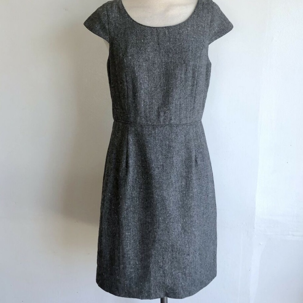 JCrew Cap-sleeve Sheath Suiting Knee-Length Dress